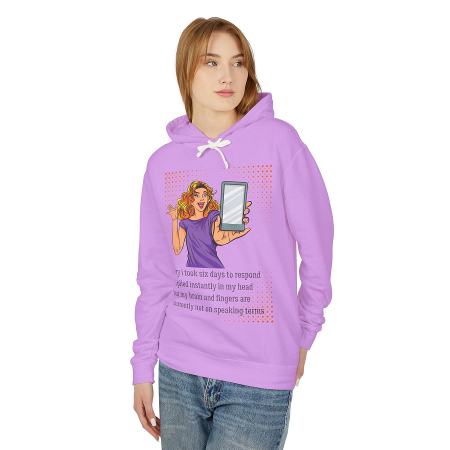 Message Delay - Unisex Lightweight Hooded Sweatshirt