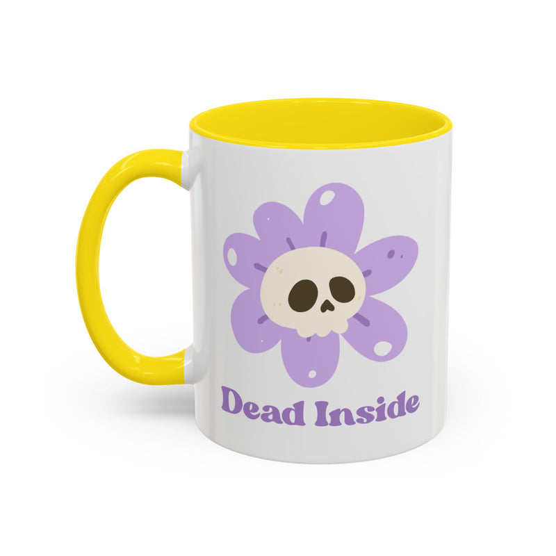 Coffee or Tea Mug — "Dead Inside" Floral Skull Accent Mug