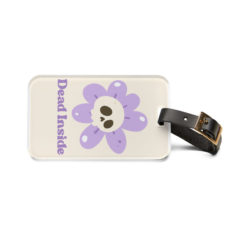 Dead Inside Floral Luggage Tag – Cute Skull Travel ID
