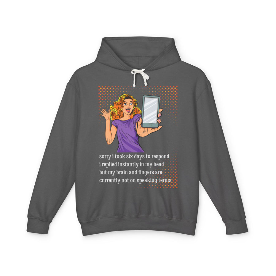 Message Delay - Unisex Lightweight Hooded Sweatshirt