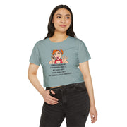 Women's Festival Crop Top — Retro Pop Art 'Being Responsible Every Day?' Graphic Crop Tee