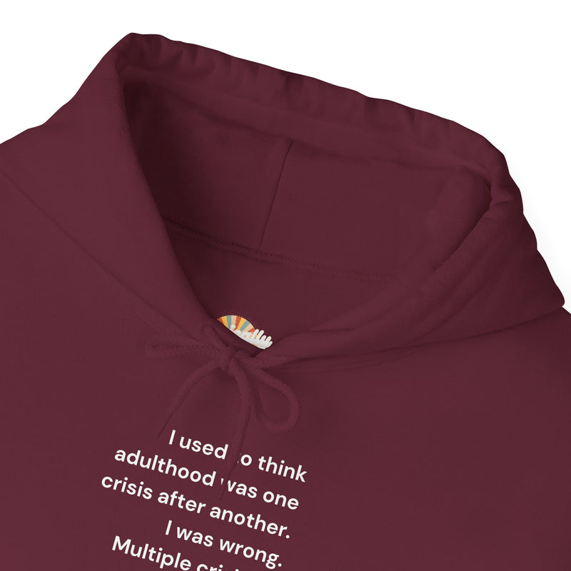 Graphic Text Hoodie — 'Adulthood' Hooded Sweatshirt