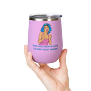 Grippy Sock Vacation Pop Art Wine Tumbler - Stainless Steel 12oz