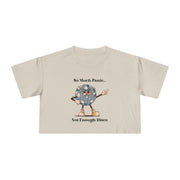 Disco Globe Ball Crop Tee — "So Much Panic... Not Enough Disco" Graphic T-shirt Top
