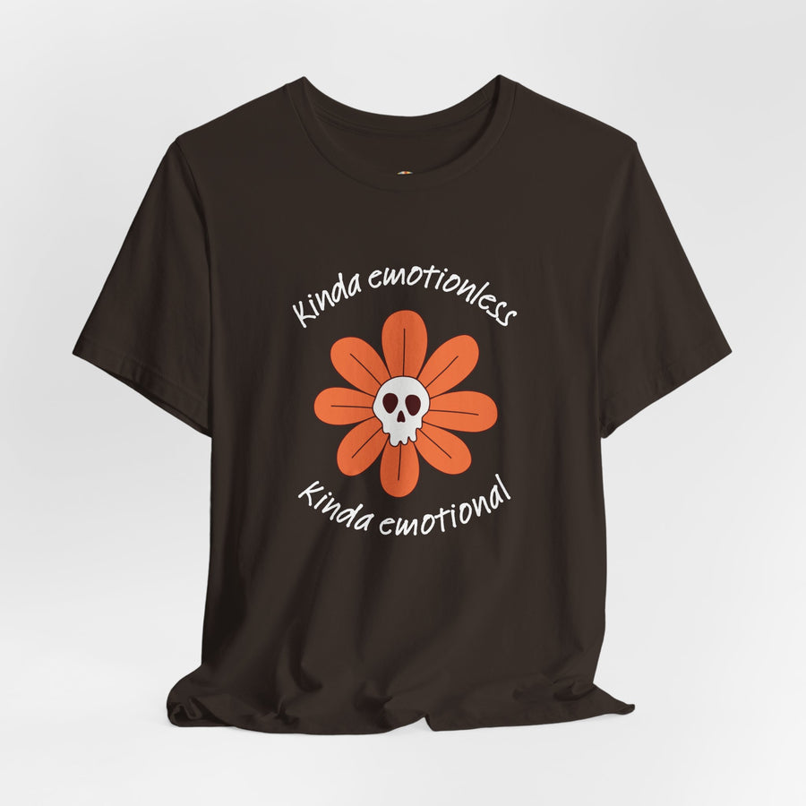 Graphic Tee - Kinda Emotionless Kinda Emotional Floral Skull Mental Health Awareness T-Shirt