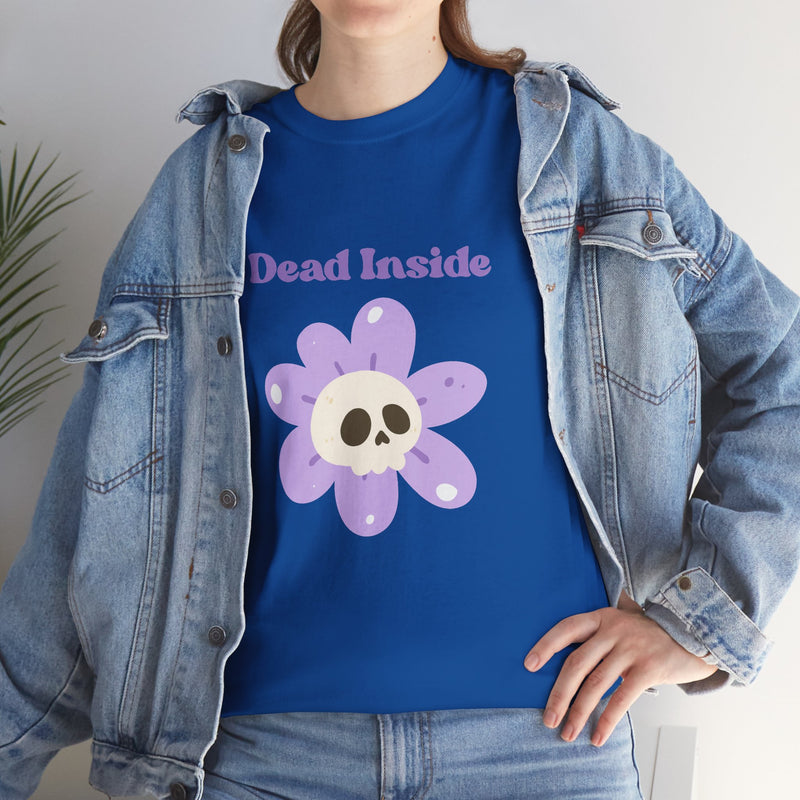 Graphic Tee — "Dead Inside" Skull Flower Mental Health Awareness T-Shirt