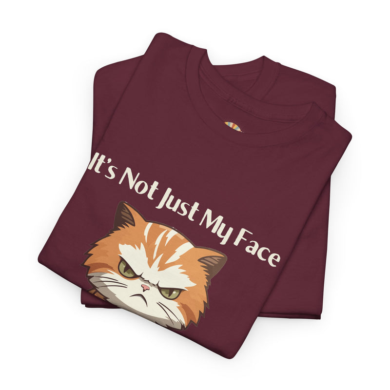 Sassy Cat Tee – "It's Not Just My Face, I Really Don't Like You" Funny Graphic T-Shirt