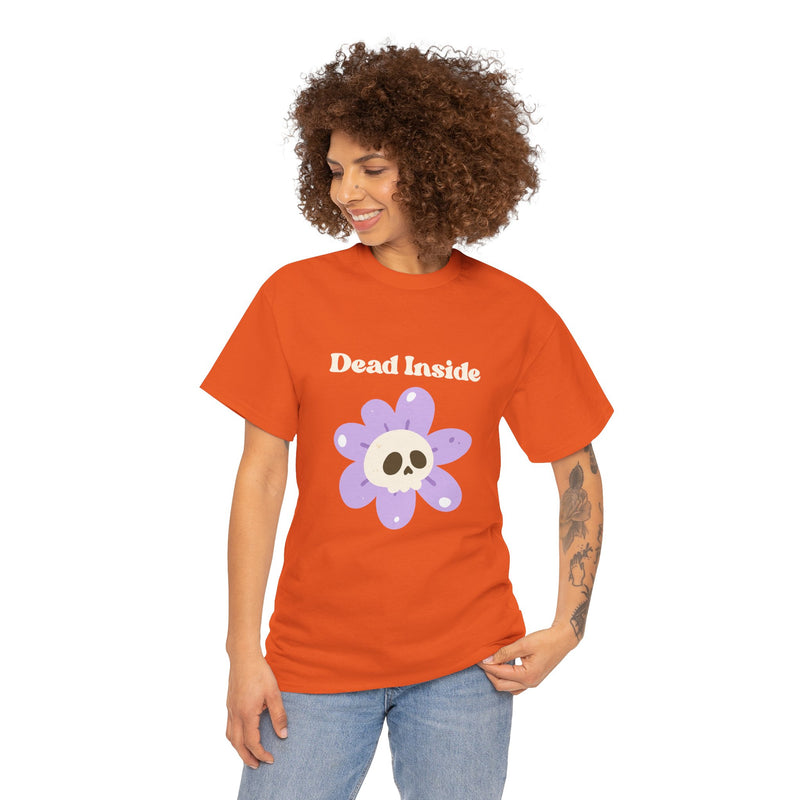 Graphic Tee — "Dead Inside" Skull Flower Mental Health Awareness T-Shirt