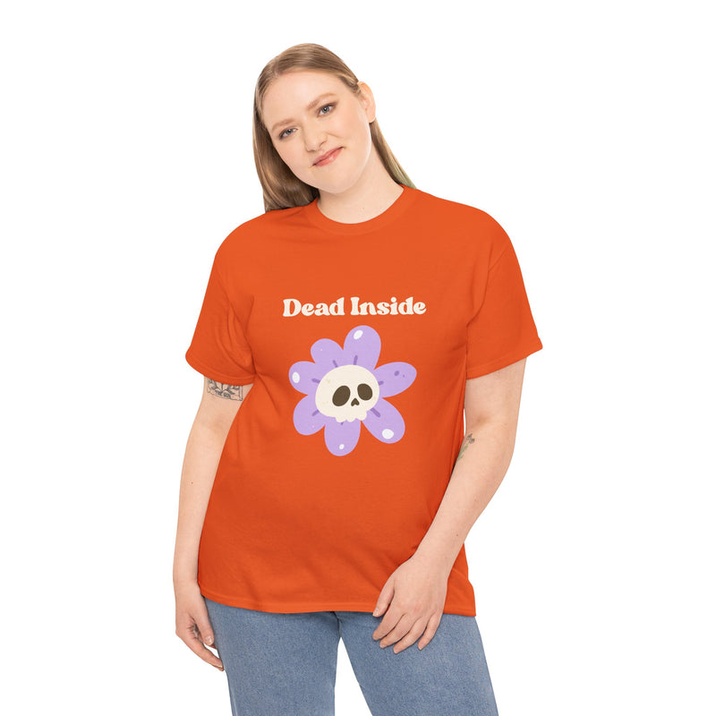 Graphic Tee — "Dead Inside" Skull Flower Mental Health Awareness T-Shirt