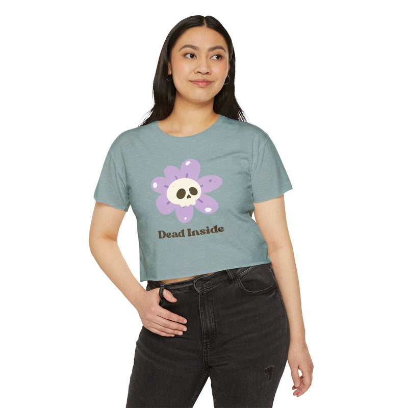 Women's Festival Crop Top - "Dead Inside" Graphic Tee