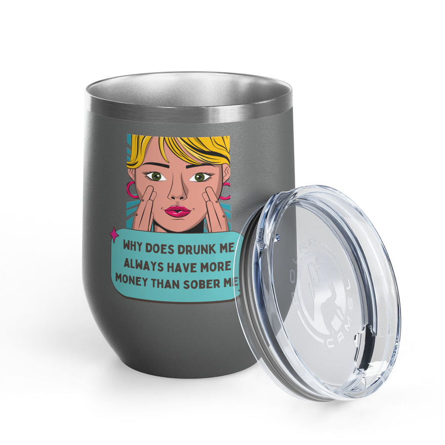Drunk Me Pop Art Wine Tumbler - Stainless Steel 12oz