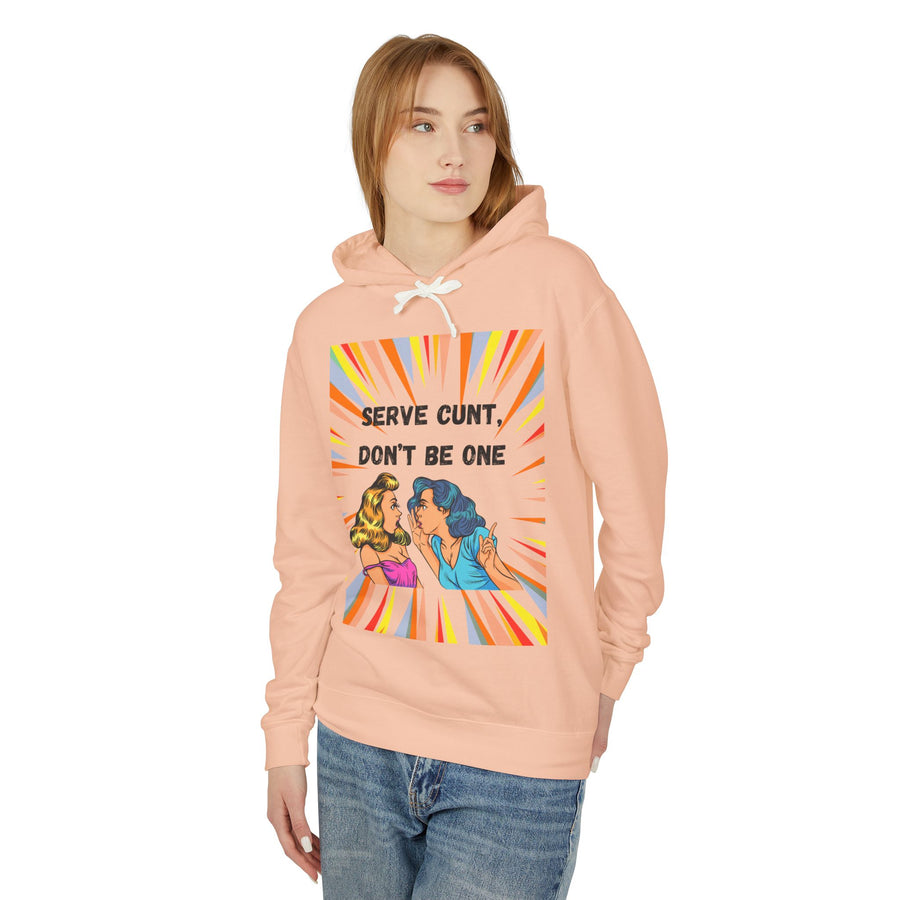 Serve Cunt - Unisex Lightweight Hooded Sweatshirt