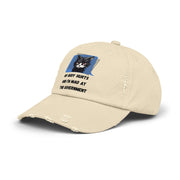 Distressed Cap — Sassy Cat “My Body Hurts and I’m Mad at the Government” Baseball Hat