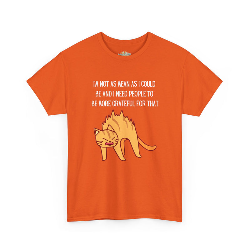 Sassy Cat Attitude T-Shirt — "I’m Not As Mean As I Could Be" Graphic Tee