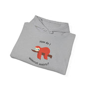 Graphic Sloth Hoodie — “How Do I Uninstall Anxiety?” Mental Health Hooded Sweatshirt