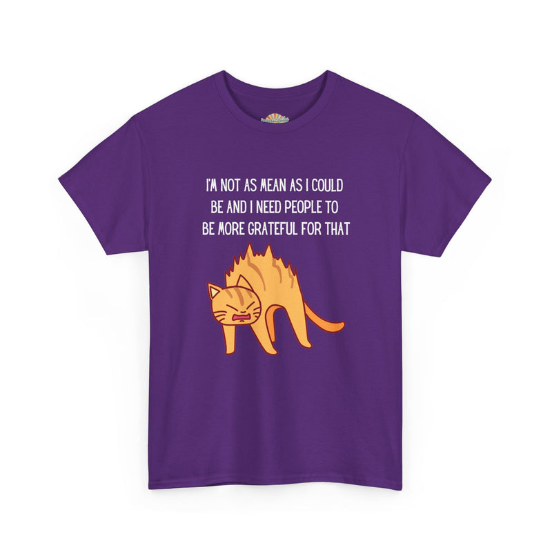 Sassy Cat Attitude T-Shirt — "I’m Not As Mean As I Could Be" Graphic Tee