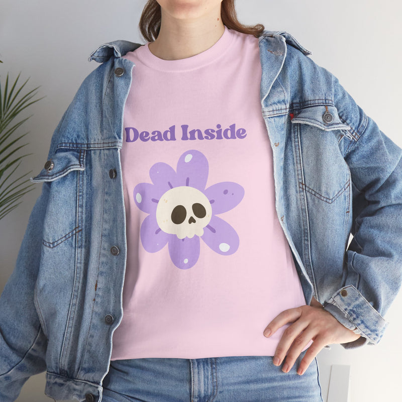 Graphic Tee — "Dead Inside" Skull Flower Mental Health Awareness T-Shirt
