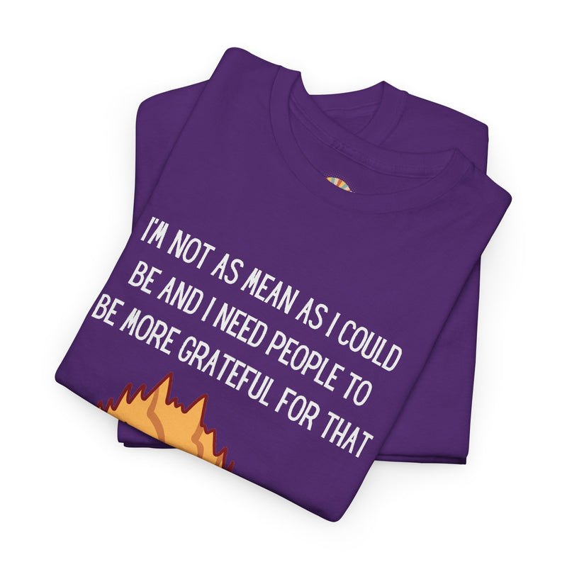 Sassy Cat Attitude T-Shirt — "I’m Not As Mean As I Could Be" Graphic Tee
