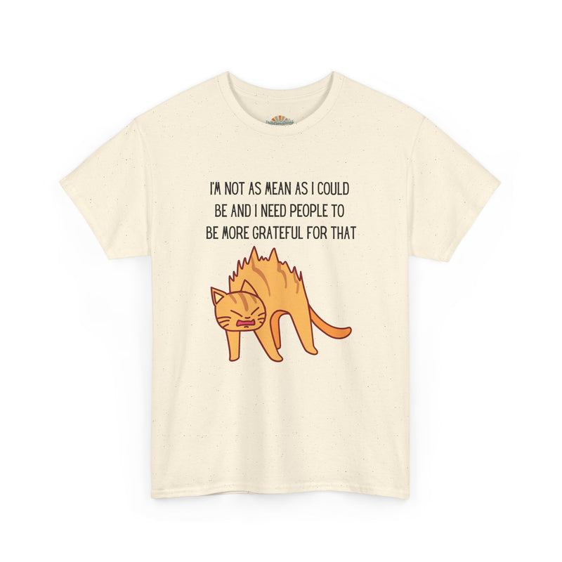 Sassy Cat Attitude T-Shirt — "I’m Not As Mean As I Could Be" Graphic Tee