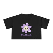 Dead Inside Floral Skull Crop Tee — Women's Graphic T-Shirt Top