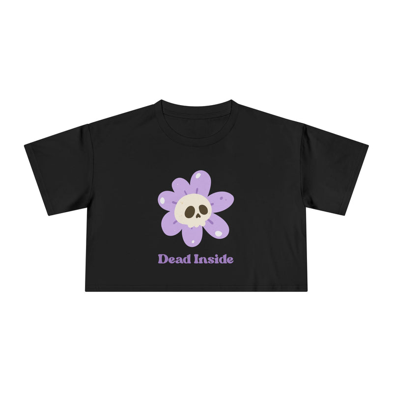 Dead Inside Floral Skull Crop Tee — Women's Graphic T-Shirt Top
