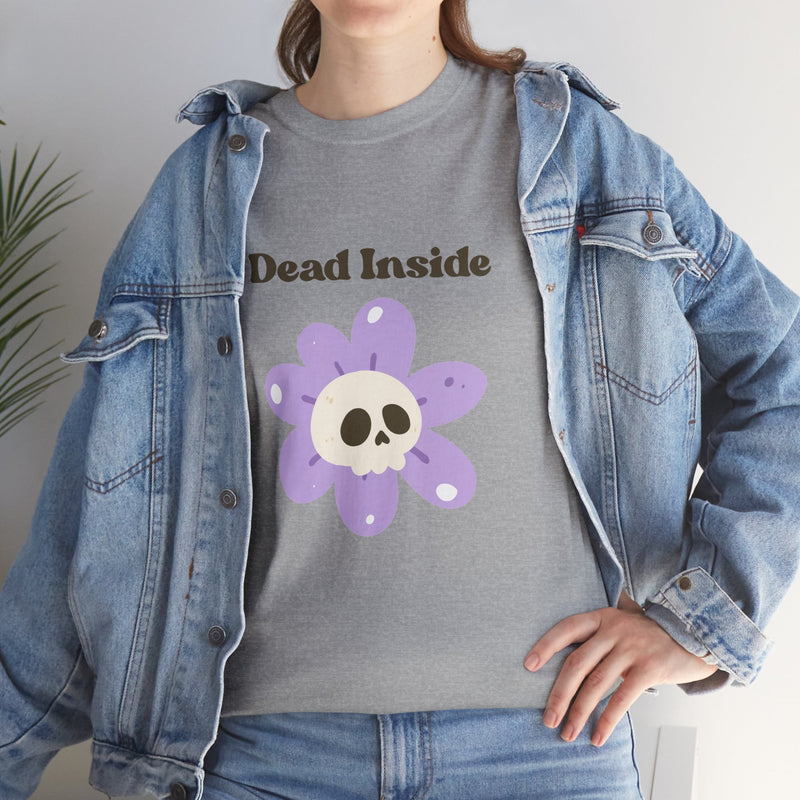 Graphic Tee — "Dead Inside" Skull Flower Mental Health Awareness T-Shirt