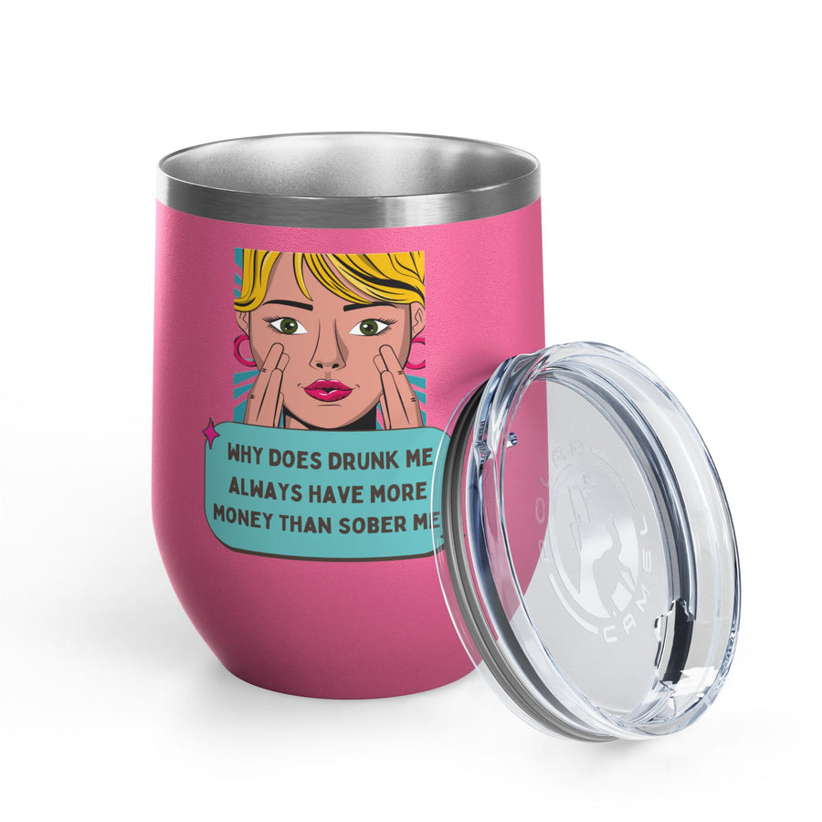Drunk Me Pop Art Wine Tumbler - Stainless Steel 12oz