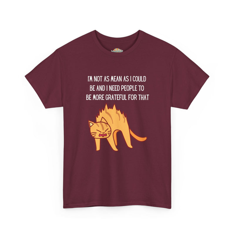 Sassy Cat Attitude T-Shirt — "I’m Not As Mean As I Could Be" Graphic Tee