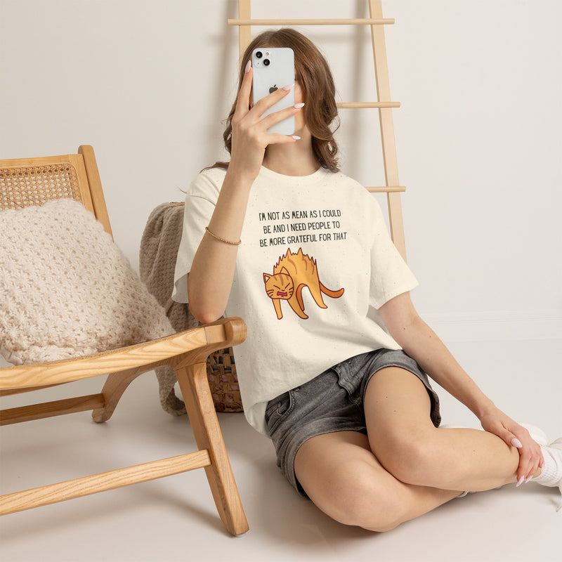 Sassy Cat Attitude T-Shirt — "I’m Not As Mean As I Could Be" Graphic Tee