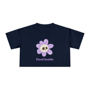 Dead Inside Floral Skull Crop Tee — Women's Graphic T-Shirt Top