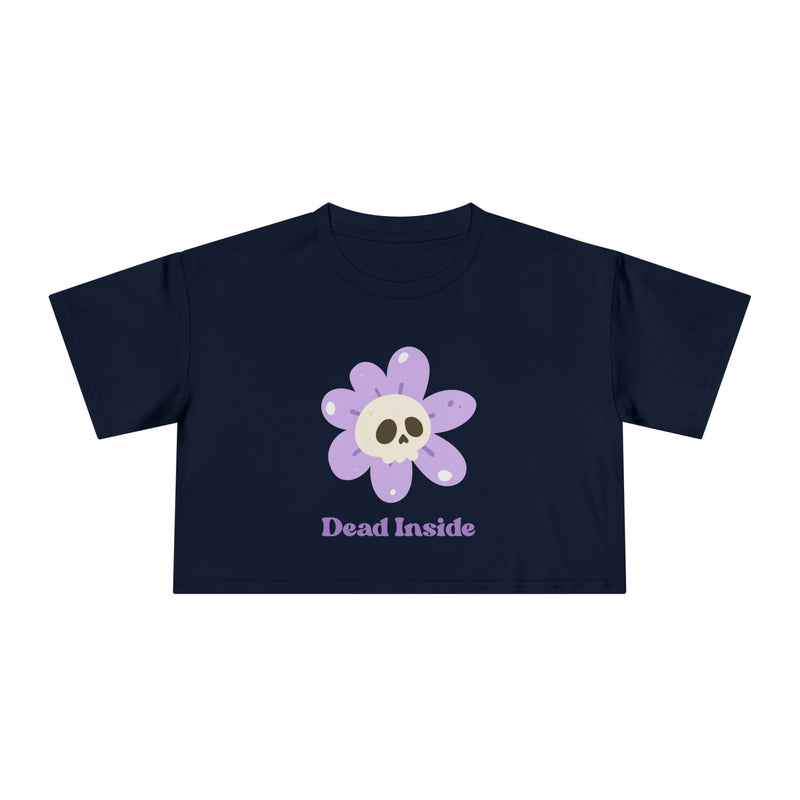 Dead Inside Floral Skull Crop Tee — Women's Graphic T-Shirt Top