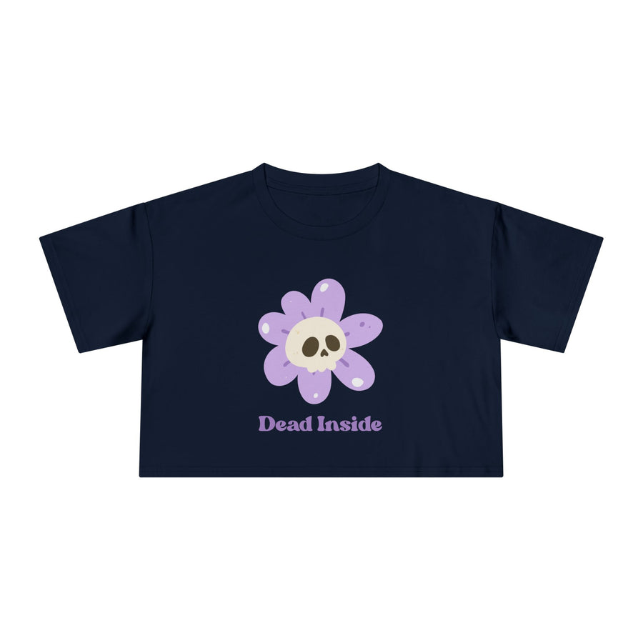 Dead Inside Floral Skull Crop Tee — Women's Graphic T-Shirt Top