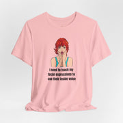 Pop Art Tee – "I Need to Teach My Facial Expressions to Use Their Inside Voice" Graphic T-Shirt