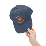 Kinda Emotionless Kinda Emotional Distressed Cap — Floral Skull Baseball Hat