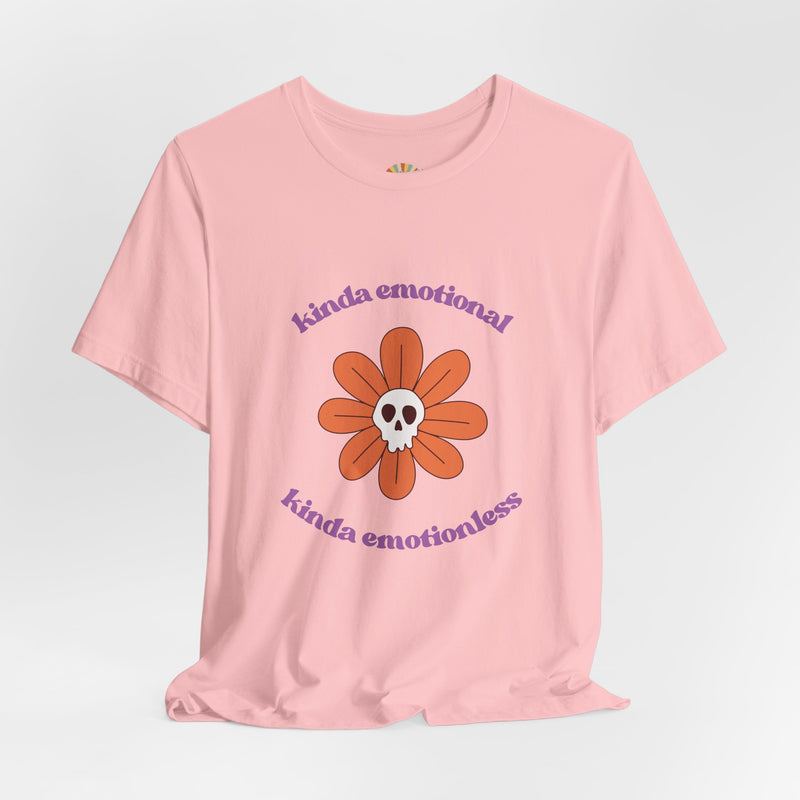 Graphic Tee - Kinda Emotionless Kinda Emotional Floral Skull Mental Health Awareness T-Shirt