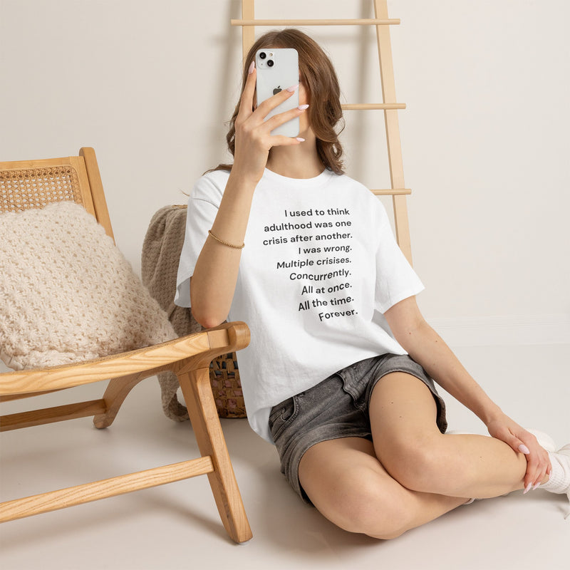Minimalist Text Tee — 'Adulthood' Graphic T-Shirt