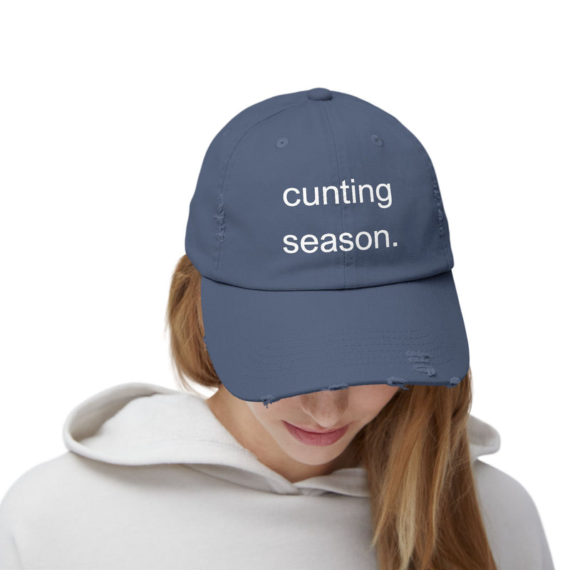 Distressed Hat - "Cunting Season" Sassy Baseball Cap
