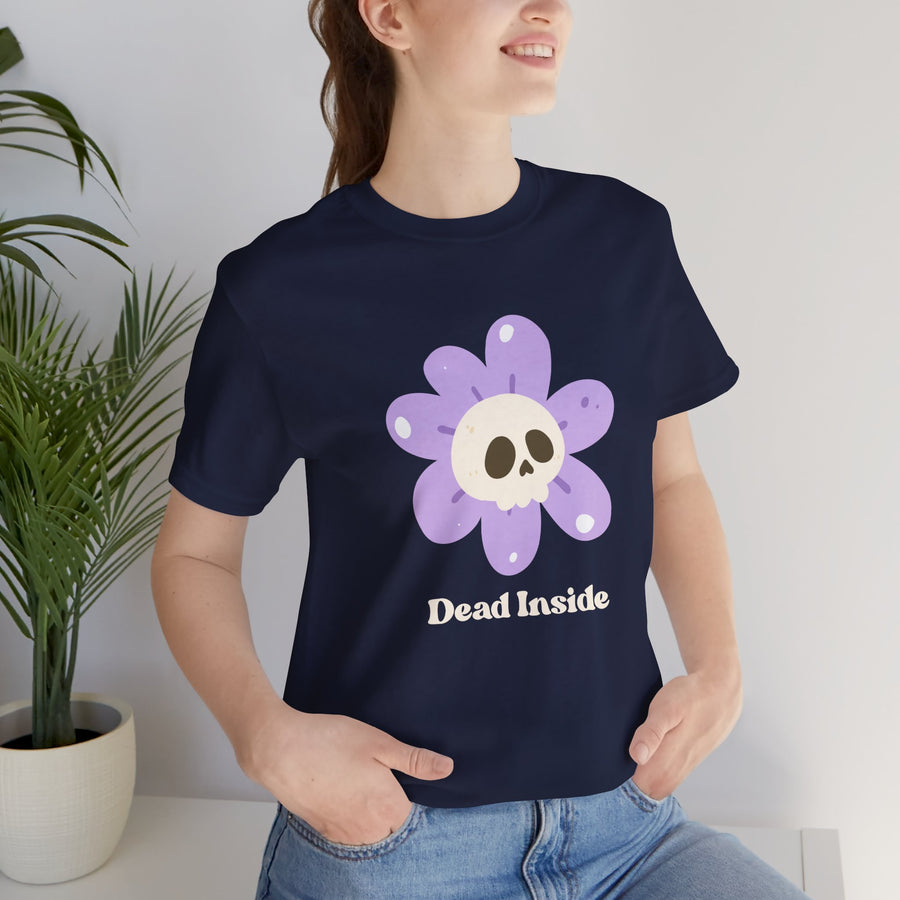 "Dead Inside" Skull Flower Tee — Mental Health Awareness T‑Shirt