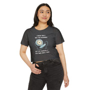 Women's Crop Top T-shirt — 'I Knew Who I Was This Morning' Wonderland Graphic Tee
