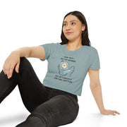 Women's Crop Top T-shirt — 'I Knew Who I Was This Morning' Wonderland Graphic Tee