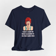 Pop Art Tee – "I Need to Teach My Facial Expressions to Use Their Inside Voice" Graphic T-Shirt