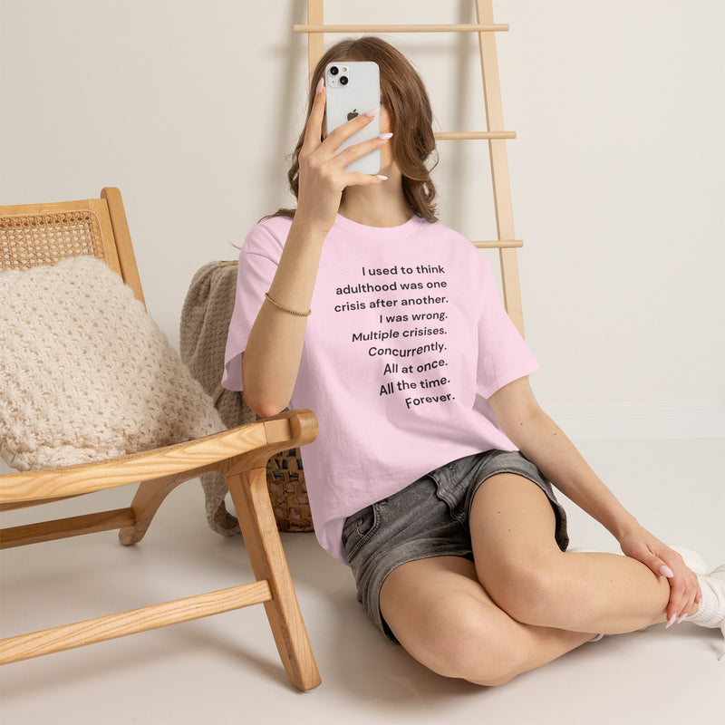 Minimalist Text Tee — 'Adulthood' Graphic T-Shirt
