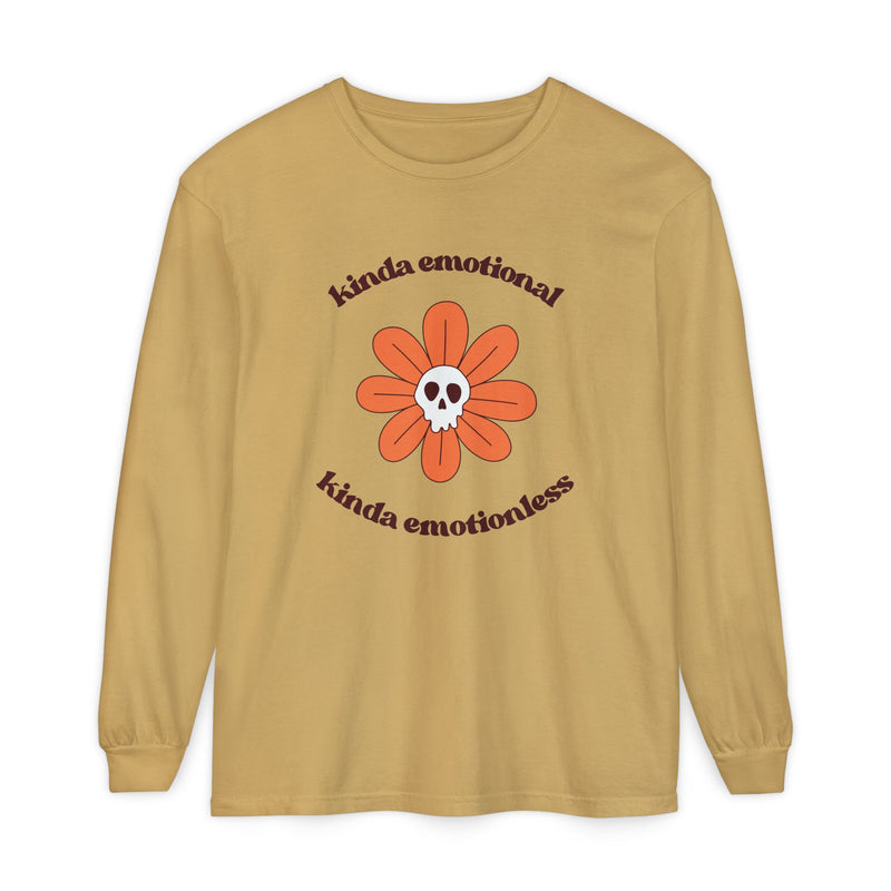 Daisy Skull T-Shirt "Kinda Emotional Kinda Emotionless" Long Sleeve Tee