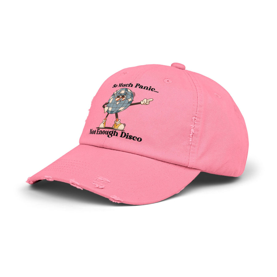 Distressed Cap — "So Much Panic... Not Enough Disco" Retro Disco Baseball Hat