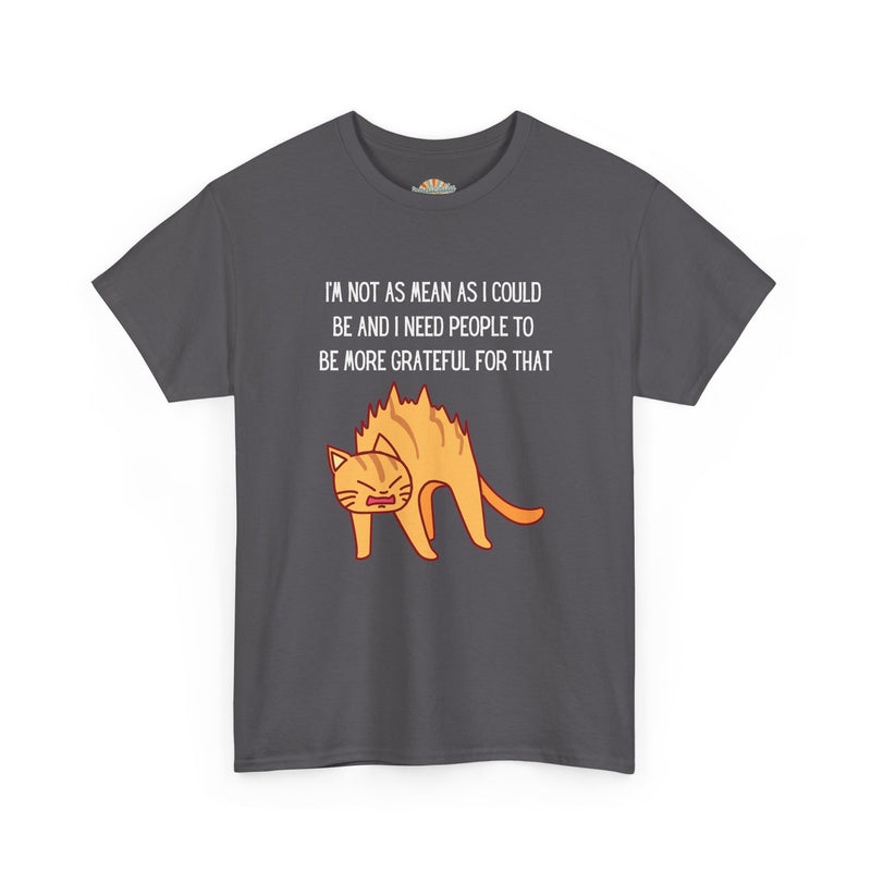 Sassy Cat Attitude T-Shirt — "I’m Not As Mean As I Could Be" Graphic Tee