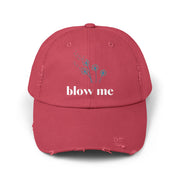 "Blow Me" Dandelion Cap — Distressed Baseball Hat