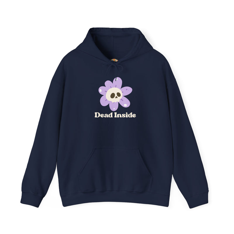 Graphic Floral Skull Hoodie "Dead Inside" - Unisex Heavy Blend™ Hooded Sweatshirt