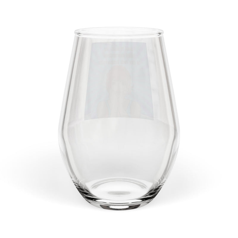Retro Pop Art Stemless Wine Glass – "I Need to Teach My Facial Expressions to Use Their Inside Voice"