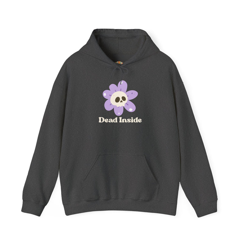 Graphic Floral Skull Hoodie "Dead Inside" - Unisex Heavy Blend™ Hooded Sweatshirt