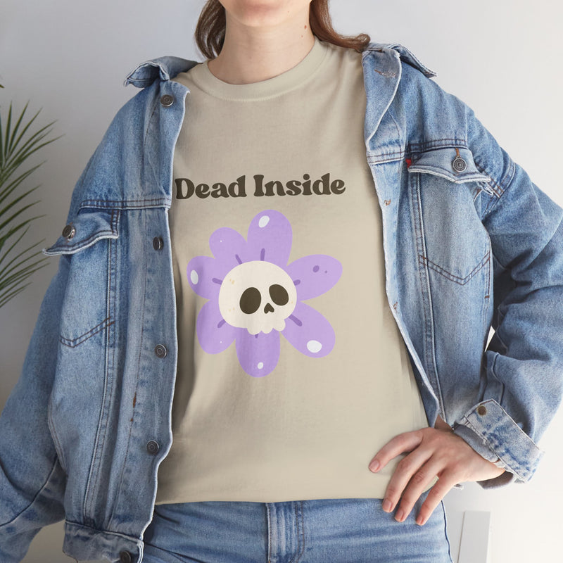 Graphic Tee — "Dead Inside" Skull Flower Mental Health Awareness T-Shirt